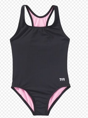 TYR Durafast Lite® Girl's Maxfit Swimsuit - Ella, Black/Pink, Size 10-12, NWT